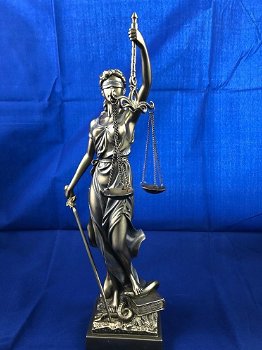 Prachtig beeld van Justitia, brons-look -vrouwe justitia - 1