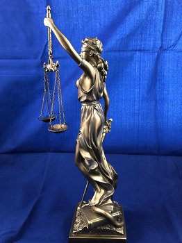 Prachtig beeld van Justitia, brons-look -vrouwe justitia - 6