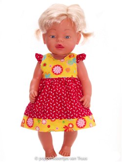 Baby Born 43 cm Setje geel/rood/bloemetjes