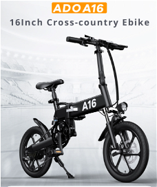 ADO A16 Electric Folding Bike 16 inch 350W 35km/h  Black