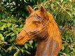paardenhoofd, gietijzer -paard - tuin decoratie -beeld - 2 - Thumbnail