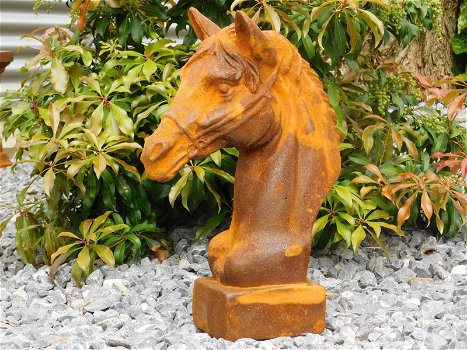 paardenhoofd, gietijzer -paard - tuin decoratie -beeld - 3