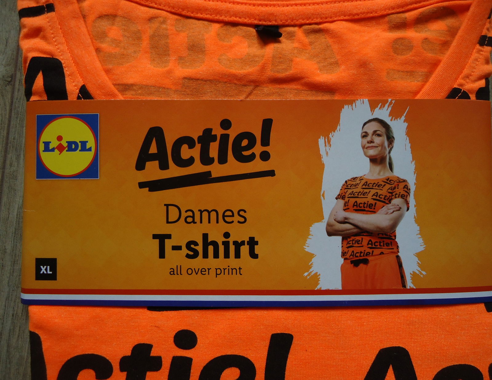 Nieuw oranje dames T-shirt met all over print (maat: XL). - Afbeelding 4