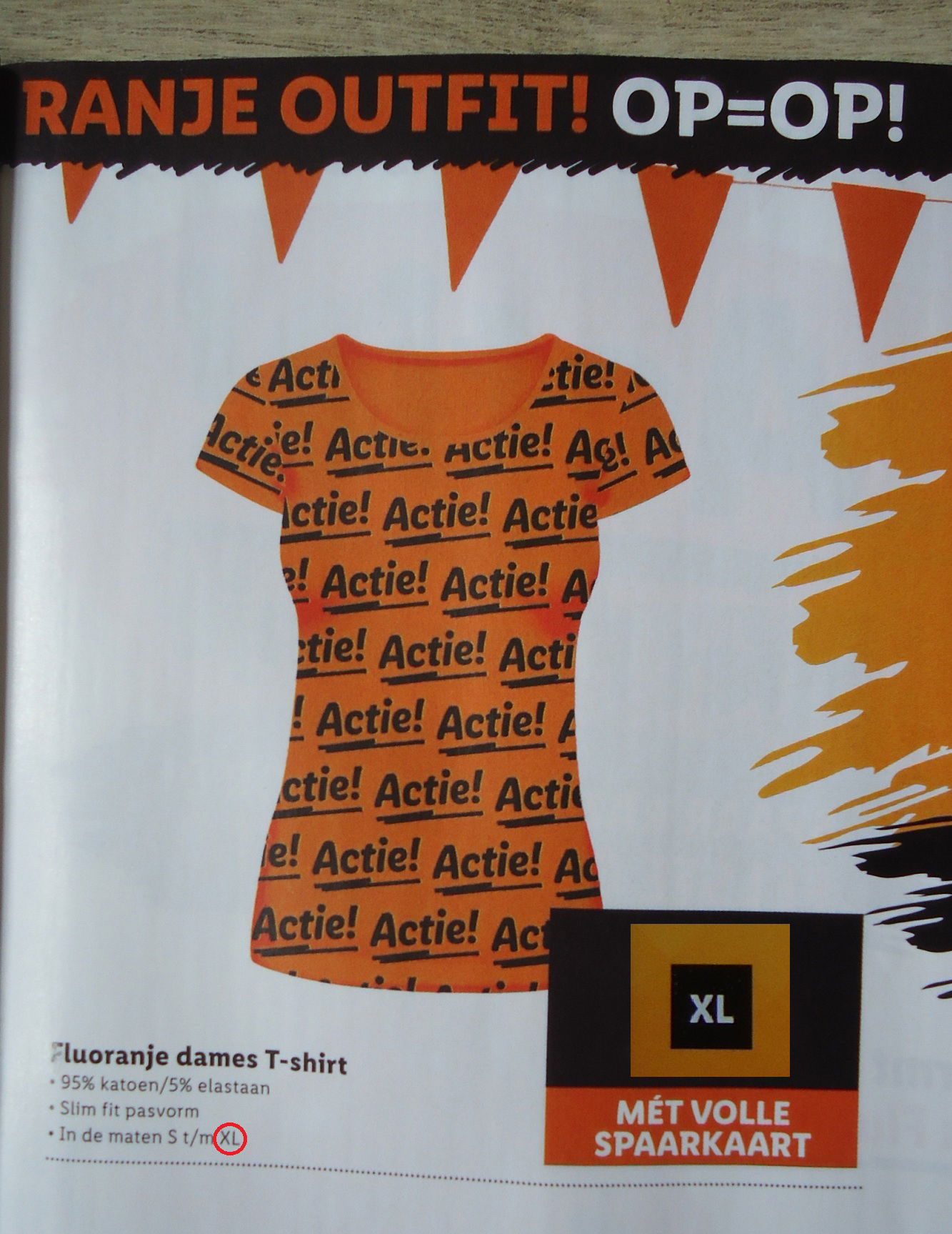 Nieuw oranje dames T-shirt met all over print (maat: XL). - Afbeelding 8