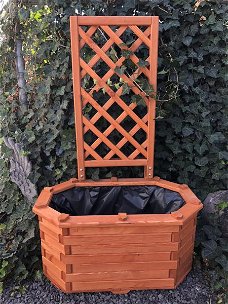 Bloembak, plantenbak, van massief hout- pergola-planten