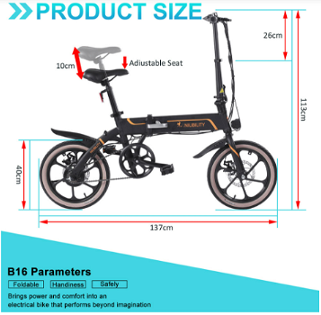 NIUBILITY B16 Electric Folding Bike 16 inch 40km -50km Range - 2