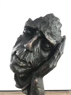 Beeld -de denker - polystone brons look - beeld 
