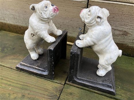 Boekensteunenset gietijzer met bull terriër honden-hond - 5