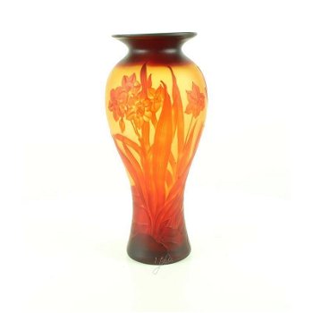 Een cameo baluster vaas, glas- DAFFODIL-VAAS - 0