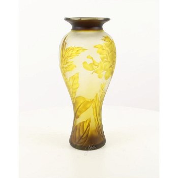 EEN CAMEO GLAS -VAAS--DRAGONFLY-BALUSTER- - 2