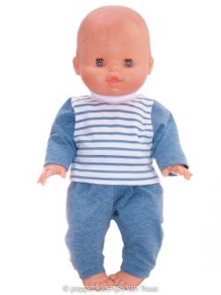 Paola Reina 34 cm Jongens pyjama blauw/streep