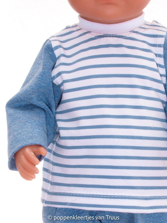 Baby Born 43 cm Jongens pyjama blauw/streep - Afbeelding 2