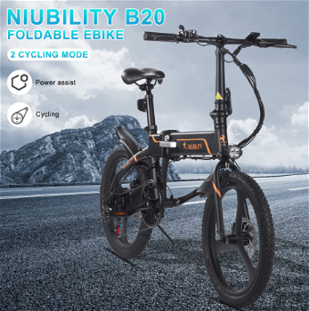 NIUBILITY B20 Electric Moped Folding Bike 20 inch 6-Speed - 1
