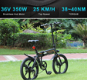 NIUBILITY B20 Electric Moped Folding Bike 20 inch 6-Speed - 6 - Thumbnail