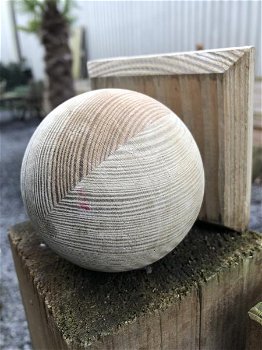 Paal kap hout bescherming met houten bol-afdek kap - 3