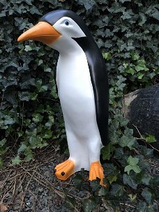 Pinguin beeld in kleur, polystein-show-tuin deco-pinquin 