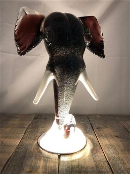 Prachtig murano glazen beeld- olifanten kop-olifant - 1