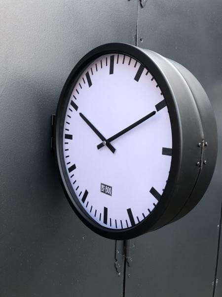 Prachtige industriële dubbel zijdige klok , zwart.klok - Afbeelding 7