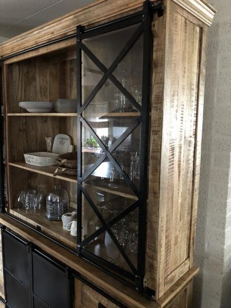 industriële wandkast, koloniaal hout-TOPSTUK-kast - Afbeelding 2