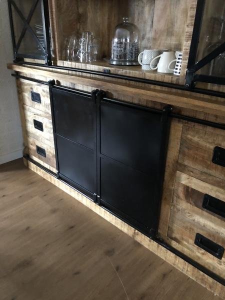 industriële wandkast, koloniaal hout-TOPSTUK-kast - Afbeelding 3