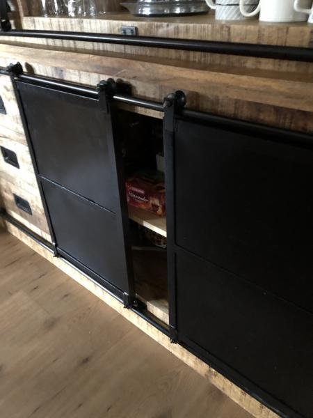 industriële wandkast, koloniaal hout-TOPSTUK-kast - Afbeelding 4