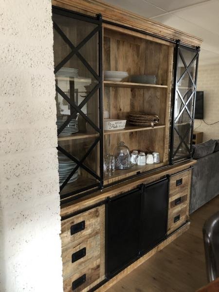 industriële wandkast, koloniaal hout-TOPSTUK-kast - Afbeelding 7