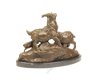 Een bronzen sculptuur van een familie geiten-geit-brons - 4 - Thumbnail