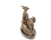 Een bronzen sculptuur van een familie geiten-geit-brons - 6 - Thumbnail