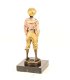 Een bronzen beeld- fluitende jongen-jongen-brons-beeld - 4 - Thumbnail