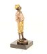 Een bronzen beeld- fluitende jongen-jongen-brons-beeld - 6 - Thumbnail