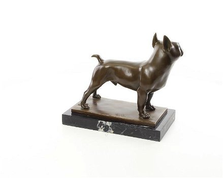 Een bronzen beeld van een franse bulldog-bulldog-hond - 5
