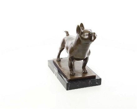 Een bronzen beeld van een franse bulldog-bulldog-hond - 6