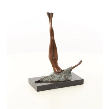 brons beeld/sculptuur-gecamoufleerde vrouw-beeld-kunst - 0