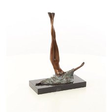 brons beeld/sculptuur-gecamoufleerde vrouw-beeld-kunst 