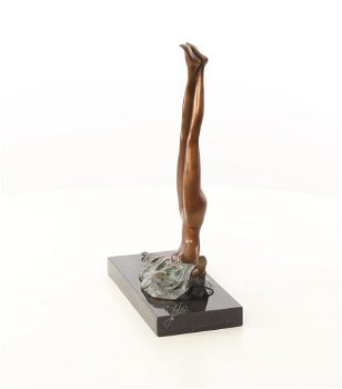 brons beeld/sculptuur-gecamoufleerde vrouw-beeld-kunst - 2