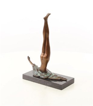 brons beeld/sculptuur-gecamoufleerde vrouw-beeld-kunst - 5