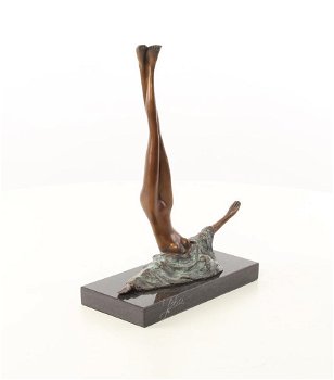 brons beeld/sculptuur-gecamoufleerde vrouw-beeld-kunst - 7