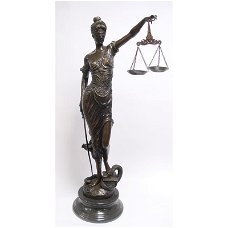 Vrouwe Justitia bronzen beeld-gigantische Justitia-brons