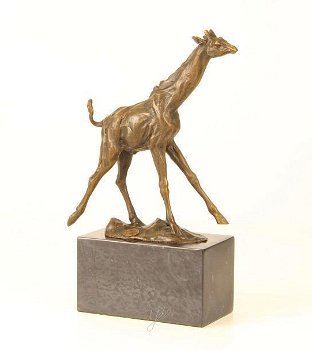 Giraffe bronzen beeld/sculptuur- giraffe-brons decoratie - 0