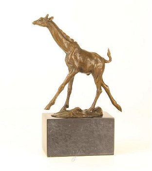 Giraffe bronzen beeld/sculptuur- giraffe-brons decoratie - 3