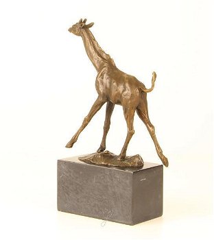Giraffe bronzen beeld/sculptuur- giraffe-brons decoratie - 4