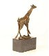 Giraffe bronzen beeld/sculptuur- giraffe-brons decoratie - 6 - Thumbnail
