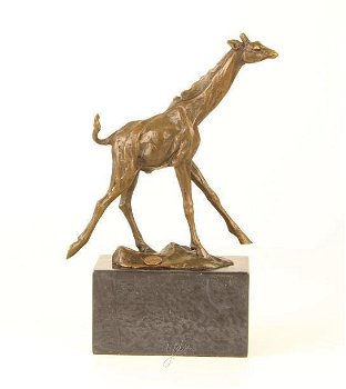 Giraffe bronzen beeld/sculptuur- giraffe-brons decoratie - 7
