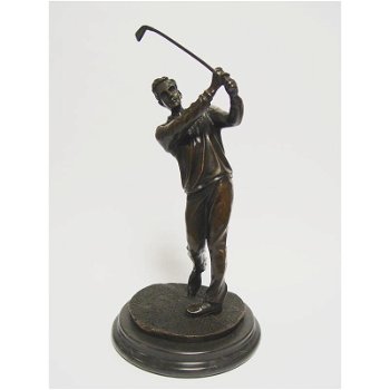 Een bronzen golfer -beeld-golf-beeld brons-decoratie - 0
