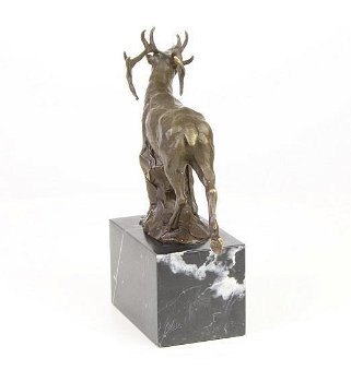 Een bronzen beeld van een hert -beeld-brons - 5