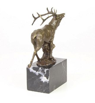 Een bronzen beeld van een hert -beeld-brons - 6