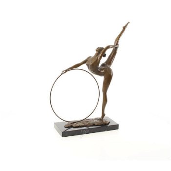 Danseres bronzen beeld-hoelahoep-danser-brons-turnen - 0