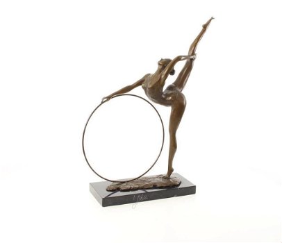 Danseres bronzen beeld-hoelahoep-danser-brons-turnen - 1