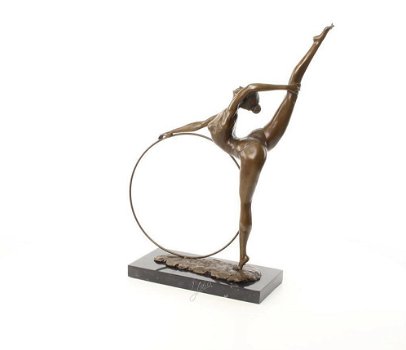 Danseres bronzen beeld-hoelahoep-danser-brons-turnen - 2