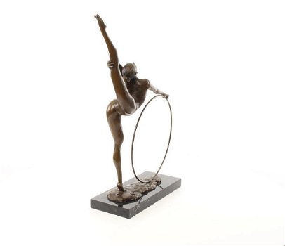 Danseres bronzen beeld-hoelahoep-danser-brons-turnen - 4